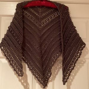 Lace Crocheted Triangular Shawl- handcrafted in Pennsylvania